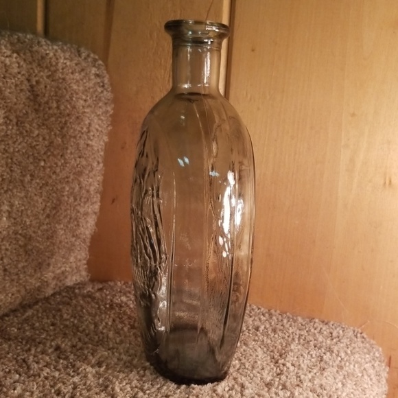 Vintage Embossed Franklin Gray Glass Flask - Picture 4 of 8